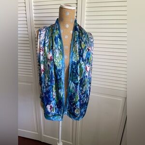 Vintage Claude Monet's 100% Charmeuse Silk Scarf